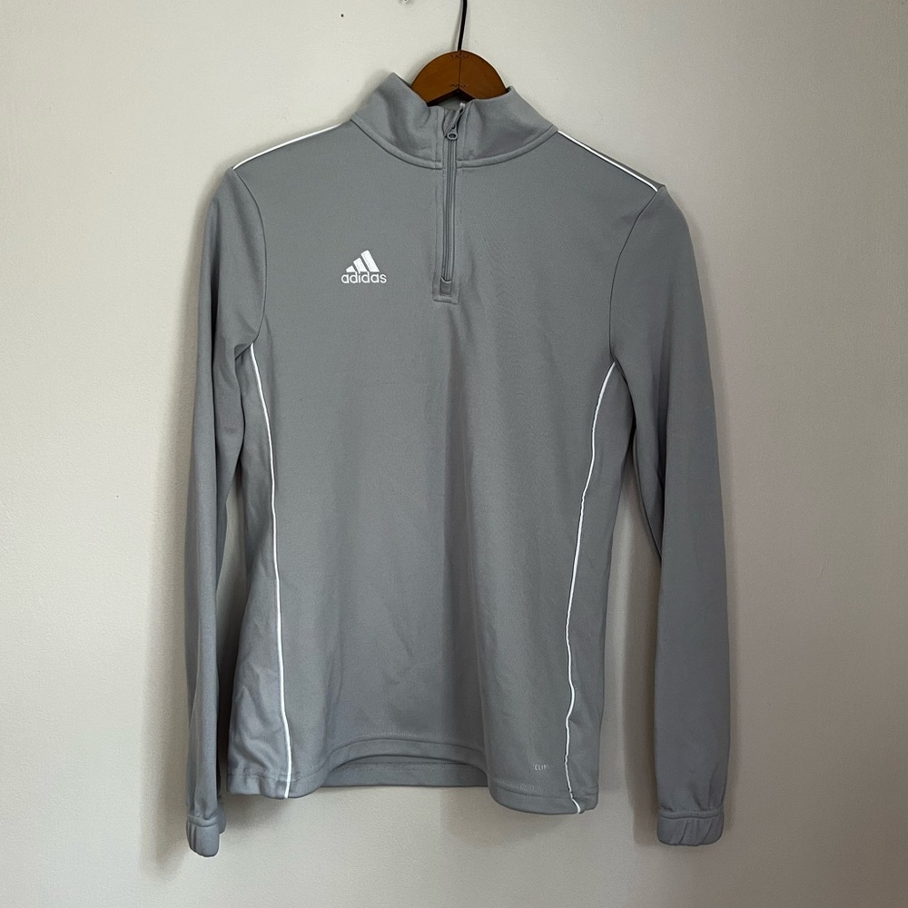 Adidas Grey Sports Warm-Up Quarter Zip